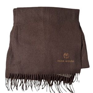 Vintage Mila Schon Embroidery Logo Scarf Muffler